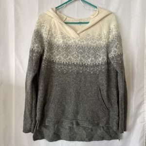Sonoma Soft Hooded Knit‎ Sweater Size S Multi-Textured L/S Cables Oatmeal